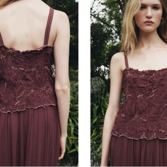 Zara Deep Burgundy Midi Dress - Picture 10 of 10